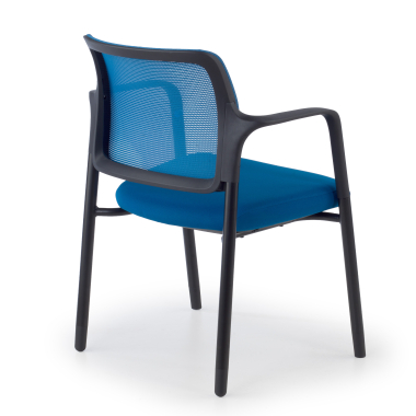 visitor chair blue with arms mesh fixed armrests 7