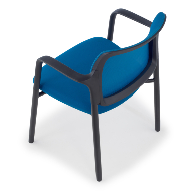 visitor chair blue with arms mesh fixed armrests 9