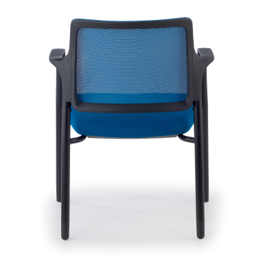 visitor chair blue with arms mesh fixed armrests 8