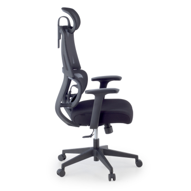 ergonomic chair black with headrest fabric fixed armrests double lumbar support headrest 4