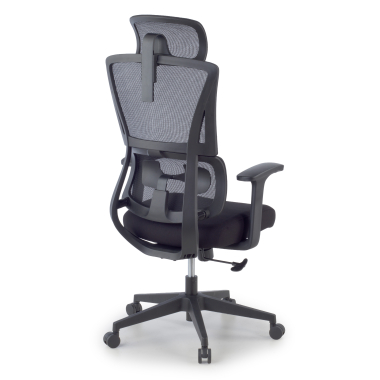 ergonomic chair black with headrest fabric fixed armrests double lumbar support headrest 11