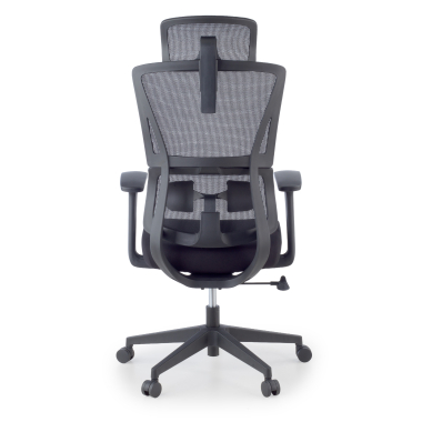 ergonomic chair black with headrest fabric fixed armrests double lumbar support headrest 6