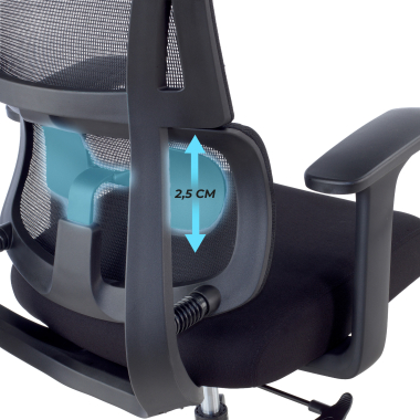 ergonomic chair black with headrest fabric fixed armrests double lumbar support headrest 8
