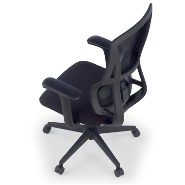 ergonomic chair black without headrest fabric fixed armrests double lumbar support 12