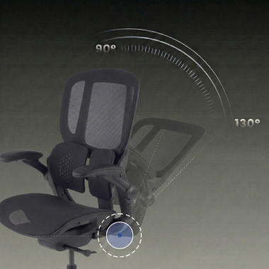 ergonomic chair black erghos one without headrest mesh 3d adjustable armrests double lumbar support 10