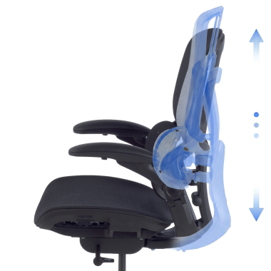 ergonomic chair black erghos one without headrest mesh 3d adjustable armrests double lumbar support 9
