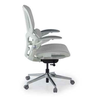ergonomic chair white grey erghos one without headrest mesh 3d adjustable armrests double lumbar support 3