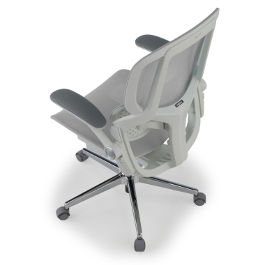ergonomic chair white grey erghos one without headrest mesh 3d adjustable armrests double lumbar support 14