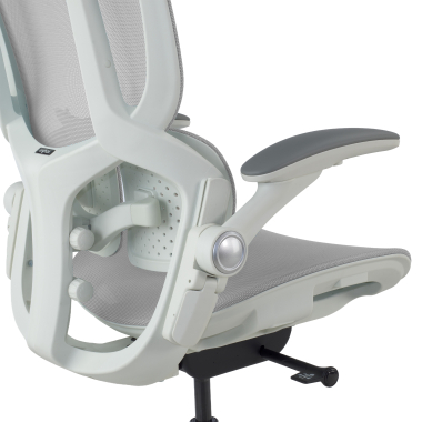 ergonomic chair white grey erghos one without headrest mesh 3d adjustable armrests double lumbar support 15