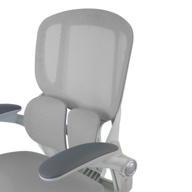 ergonomic chair white grey erghos one without headrest mesh 3d adjustable armrests double lumbar support 11