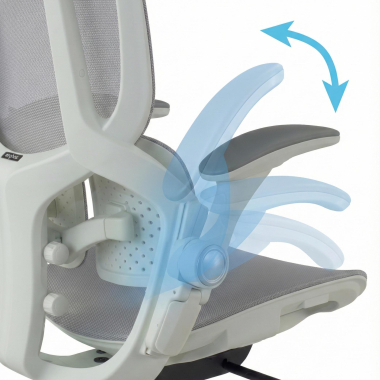 ergonomic chair white grey erghos one without headrest mesh 3d adjustable armrests double lumbar support 5