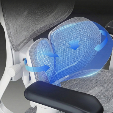 ergonomic chair white grey erghos one without headrest mesh 3d adjustable armrests double lumbar support 7