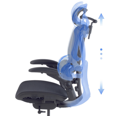 ergonomic chair black erghos one with headrest mesh 3d adjustable armrests double lumbar support headrest 9