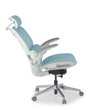 ergonomic chair white blue erghos one with headrest mesh 3d adjustable armrests double lumbar support headrest 5