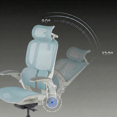 ergonomic chair white blue erghos one with headrest mesh 3d adjustable armrests double lumbar support headrest 10