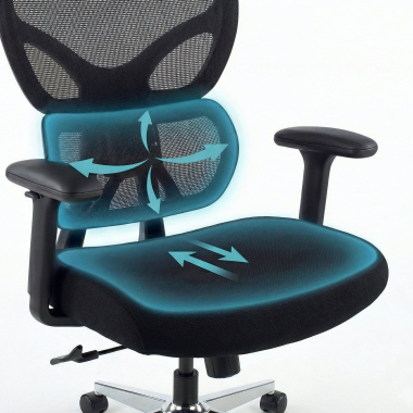 ergonomic chair black erghos air fabric 3d adjustable armrests lumbar support headrest 6