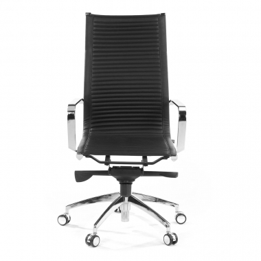 office chair black chromed frame faux leather synthetic leather fixed armrests 3