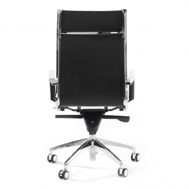 office chair black chromed frame faux leather synthetic leather fixed armrests 7