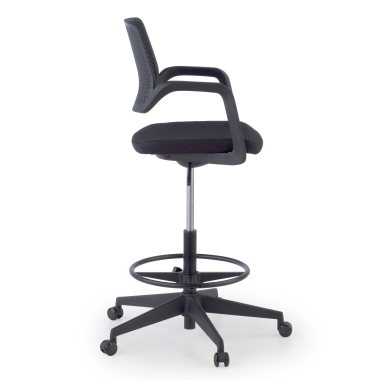 stool black office stool fabric fixed armrests 5