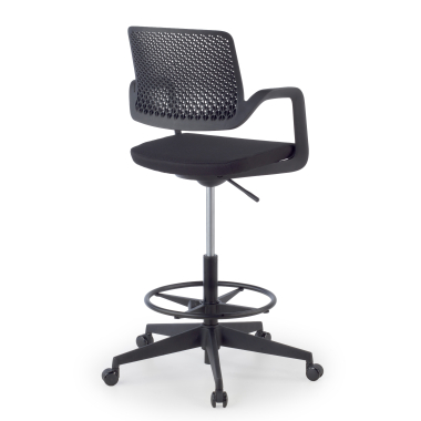stool black office stool fabric fixed armrests 9