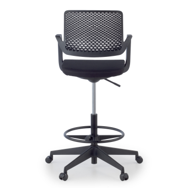 stool black office stool fabric fixed armrests 7