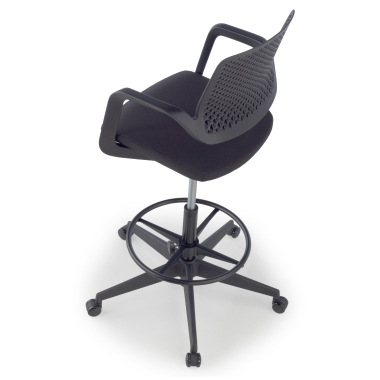 stool black office stool fabric fixed armrests 8