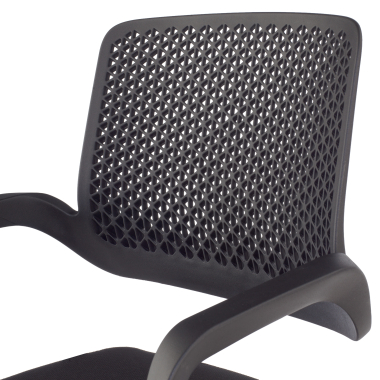 stool black office stool fabric fixed armrests 4