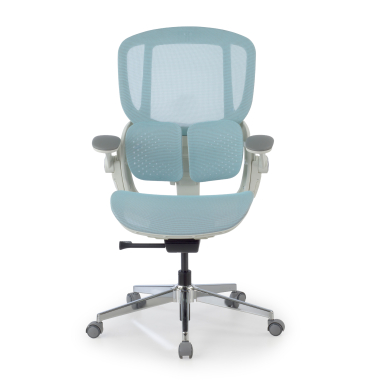 ergonomic chair white blue erghos one without headrest mesh 3d adjustable armrests double lumbar support 10
