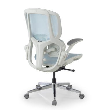 ergonomic chair white blue erghos one without headrest mesh 3d adjustable armrests double lumbar support 11