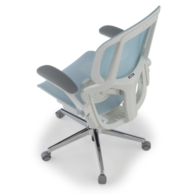 ergonomic chair white blue erghos one without headrest mesh 3d adjustable armrests double lumbar support 13