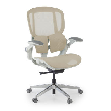 ergonomic chair beige erghos one without headrest mesh 3d adjustable armrests double lumbar support 1