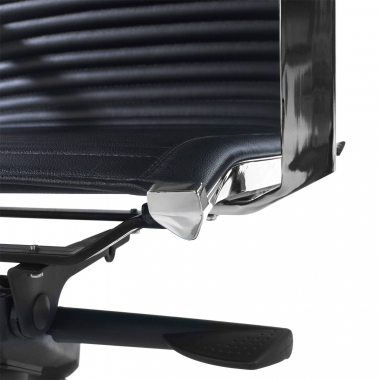 office chair black chromed frame faux leather synthetic leather fixed armrests 8