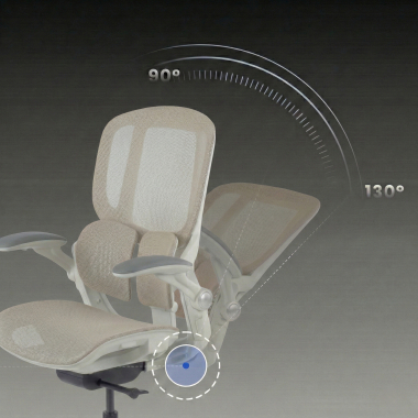 ergonomic chair beige erghos one without headrest mesh 3d adjustable armrests double lumbar support 9