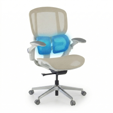 ergonomic chair beige erghos one without headrest mesh 3d adjustable armrests double lumbar support 6