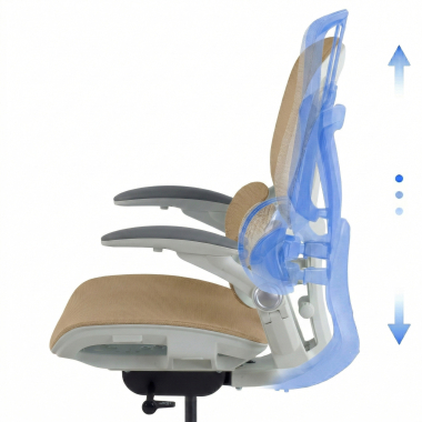ergonomic chair beige erghos one without headrest mesh 3d adjustable armrests double lumbar support 8