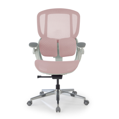 ergonomic chair white pink erghos one without headrest mesh 3d adjustable armrests double lumbar support 10