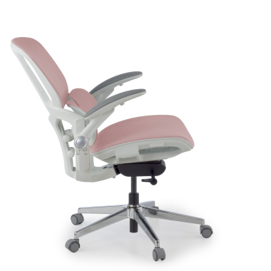 ergonomic chair white pink erghos one without headrest mesh 3d adjustable armrests double lumbar support 4