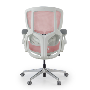 ergonomic chair white pink erghos one without headrest mesh 3d adjustable armrests double lumbar support 12