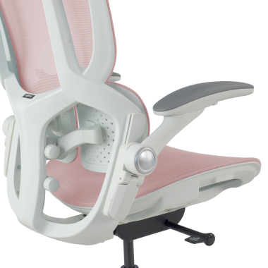 ergonomic chair white pink erghos one without headrest mesh 3d adjustable armrests double lumbar support 14