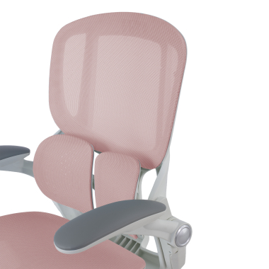 ergonomic chair white pink erghos one without headrest mesh 3d adjustable armrests double lumbar support 15