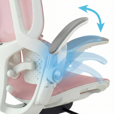 ergonomic chair white pink erghos one without headrest mesh 3d adjustable armrests double lumbar support 5
