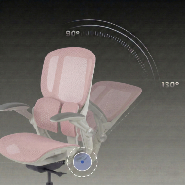 ergonomic chair white pink erghos one without headrest mesh 3d adjustable armrests double lumbar support 9