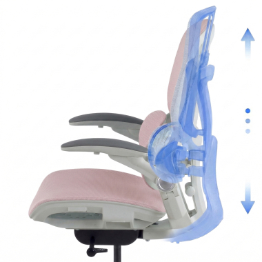 ergonomic chair white pink erghos one without headrest mesh 3d adjustable armrests double lumbar support 8