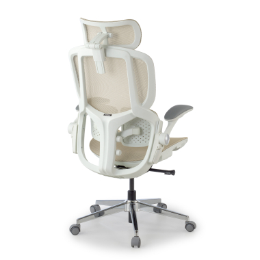 ergonomic chair beige erghos one with headrest mesh 3d adjustable armrests double lumbar support headrest 5