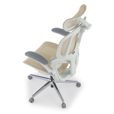 ergonomic chair beige erghos one with headrest mesh 3d adjustable armrests double lumbar support headrest 13
