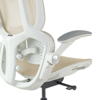 ergonomic chair beige erghos one with headrest mesh 3d adjustable armrests double lumbar support headrest 14