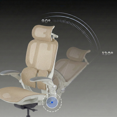 ergonomic chair beige erghos one with headrest mesh 3d adjustable armrests double lumbar support headrest 9