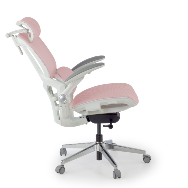 ergonomic chair white pink erghos one with headrest mesh 3d adjustable armrests double lumbar support headrest 4