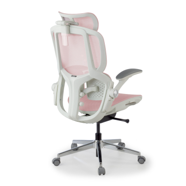 ergonomic chair white pink erghos one with headrest mesh 3d adjustable armrests double lumbar support headrest 5