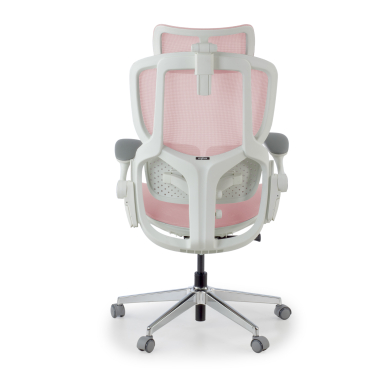 ergonomic chair white pink erghos one with headrest mesh 3d adjustable armrests double lumbar support headrest 12